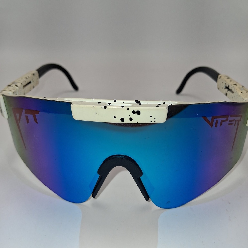 Pit Viper The Originals Sunglasses Blue Mirror Lens Splatter Frame Cycling